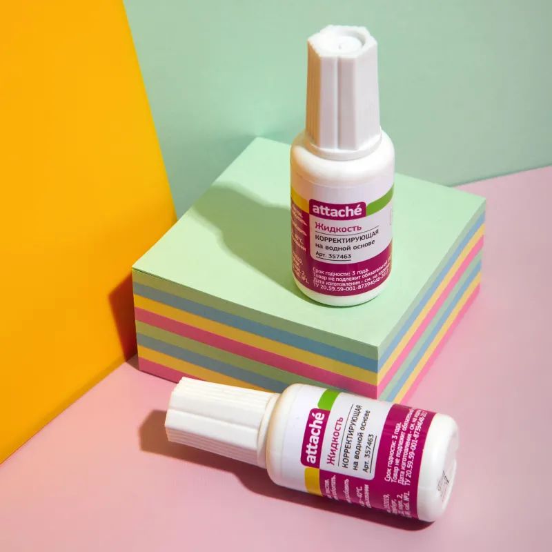 Корректирующая жидкость Attache 20мл на водной основе, кисточка