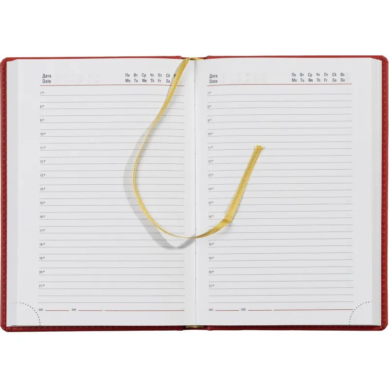 Ежедневник недатированный красный,А5,143х210мм,176л,ATTACHE Сиам