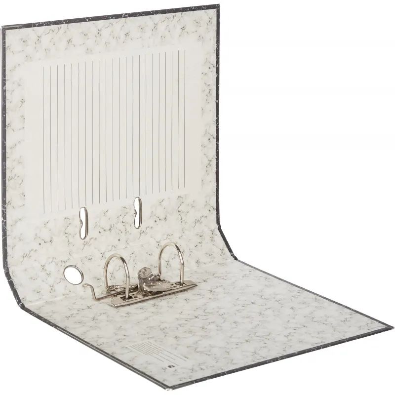 Папка-регистратор 50мм мрамор, черн. (фикс.мех)бум/бум,мет.уг