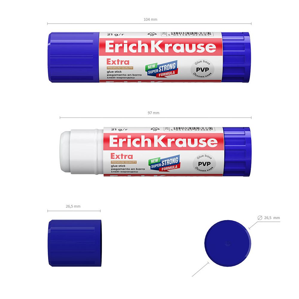 Клей-карандаш ErichKrause Экстра, 21г
