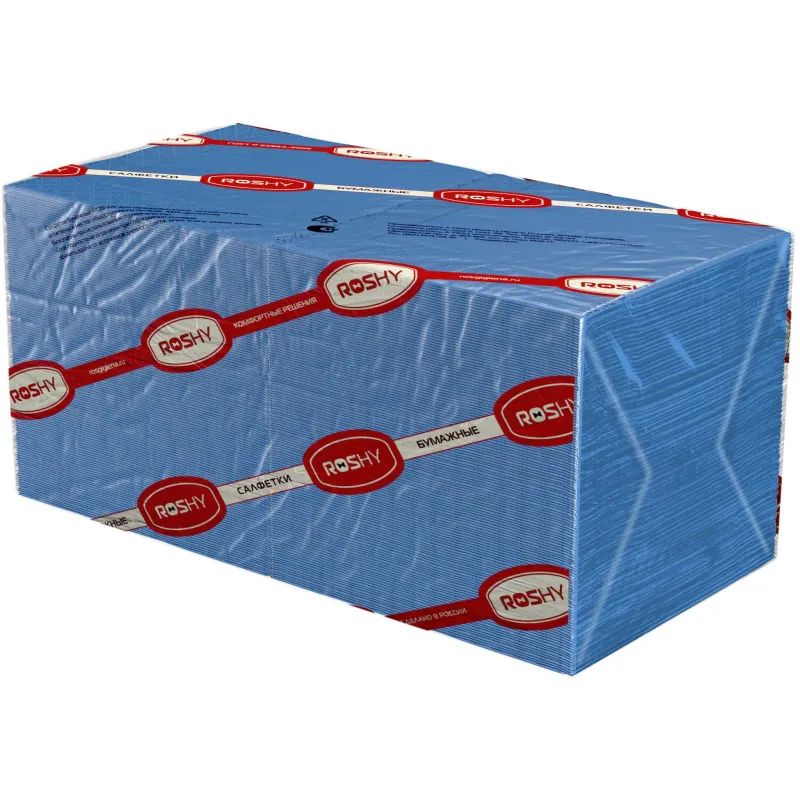 Салфетки бумажные 2 сл. 24х24 синие 250 шт./уп