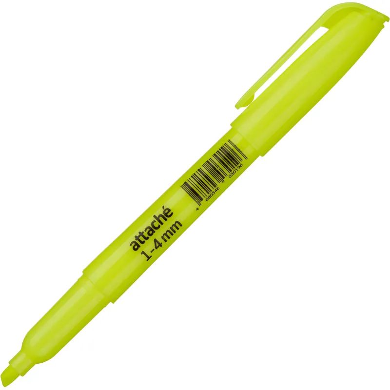 Маркер текстовыделитель желтый 1-3,9мм Attache