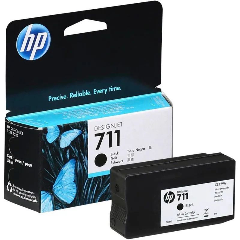 Картридж струйный HP 711 CZ133A чер. пов.емк. для DgnJ T120/520