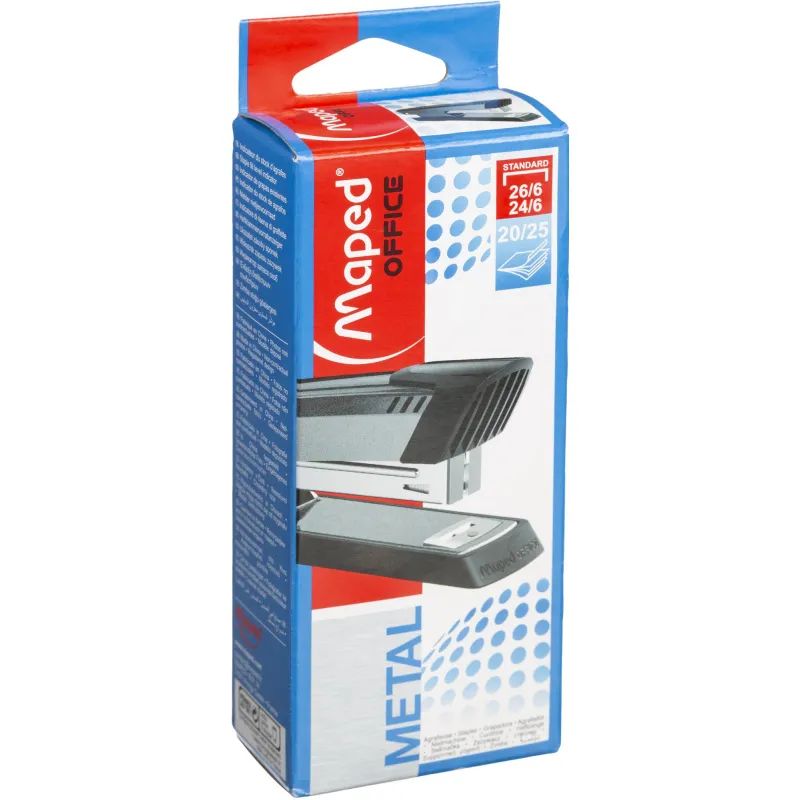 Степлер Maped METAL до 25 листов,N24/6-26/6,металл,темно-серый,392710