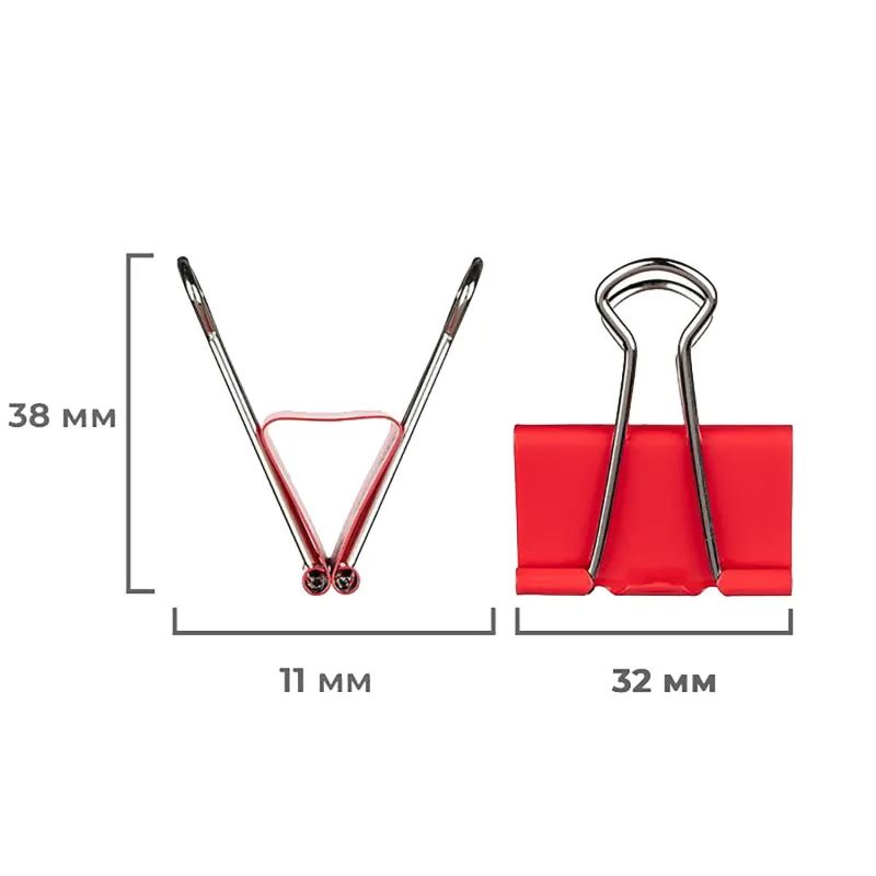 Зажимы для бумаг Attache, 32 мм, 12 шт., цветные, в карт.коробке