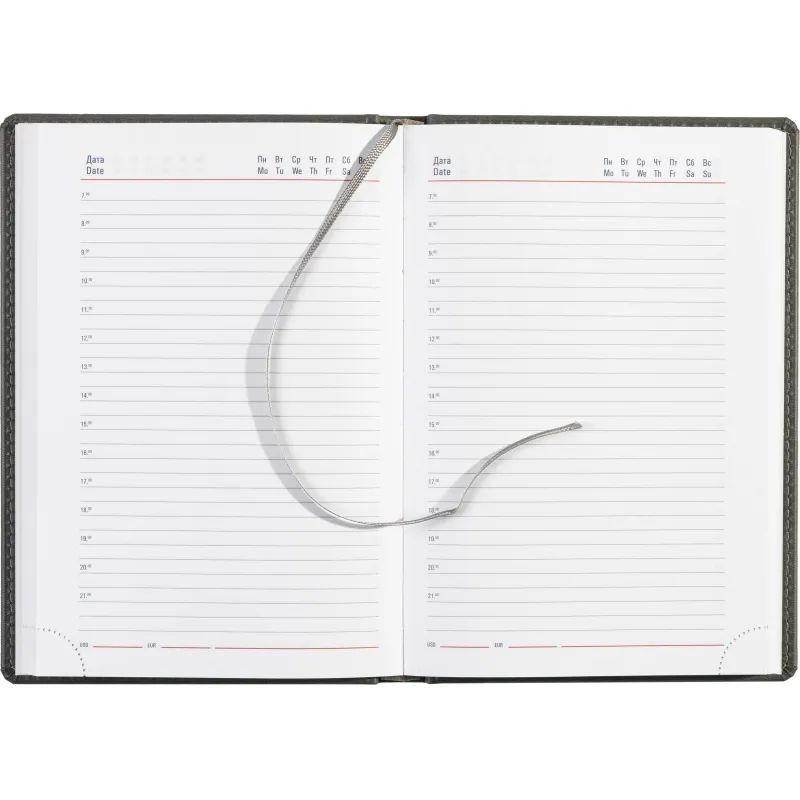 Ежедневник недатированный серый,А5,143х210мм,176л,ATTACHE Сиам