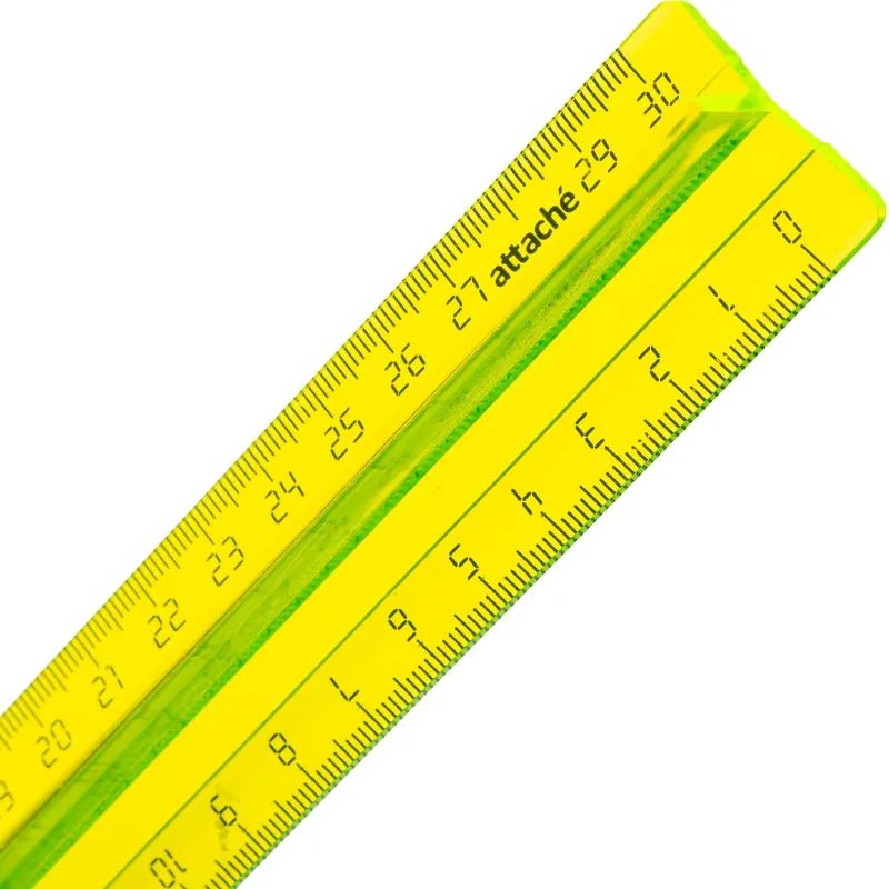 Линейка 30см Attache с держателем прозрачно-яркие цвета в ассорт ЛН42АЕ