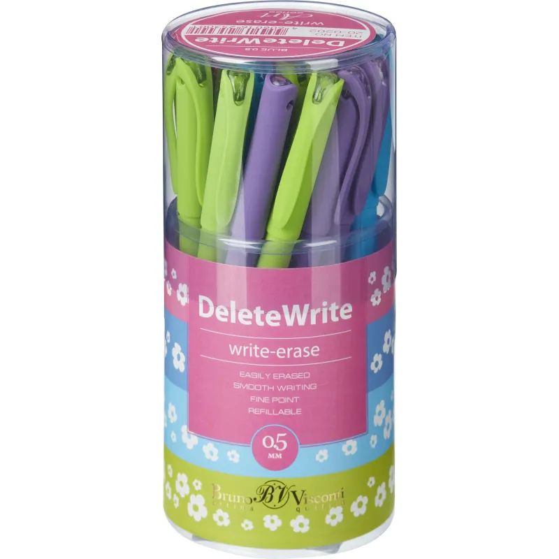 Ручка гелевая BV DeleteWrite Art Цветочки пиши-стирай 0,5мм в ассор 20-0202