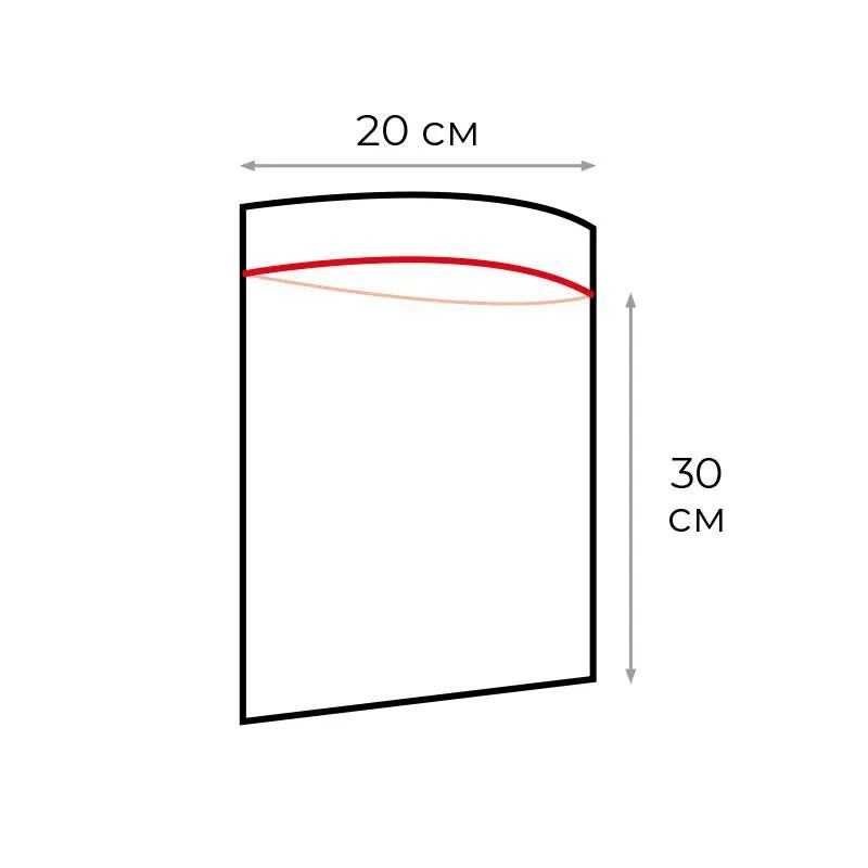 Пакет с замком (Zip Lock) 20x30 см., 35мкм, 100 шт/