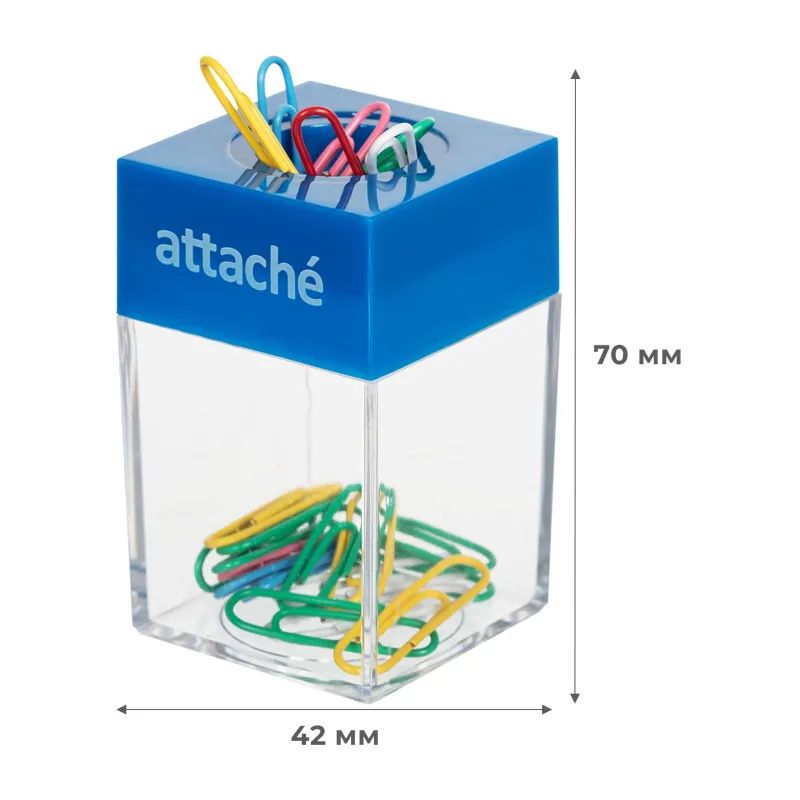 Скрепочница Attache магнит, с цвет. скрепками 28 мм (20шт.) цвет в ассорт.