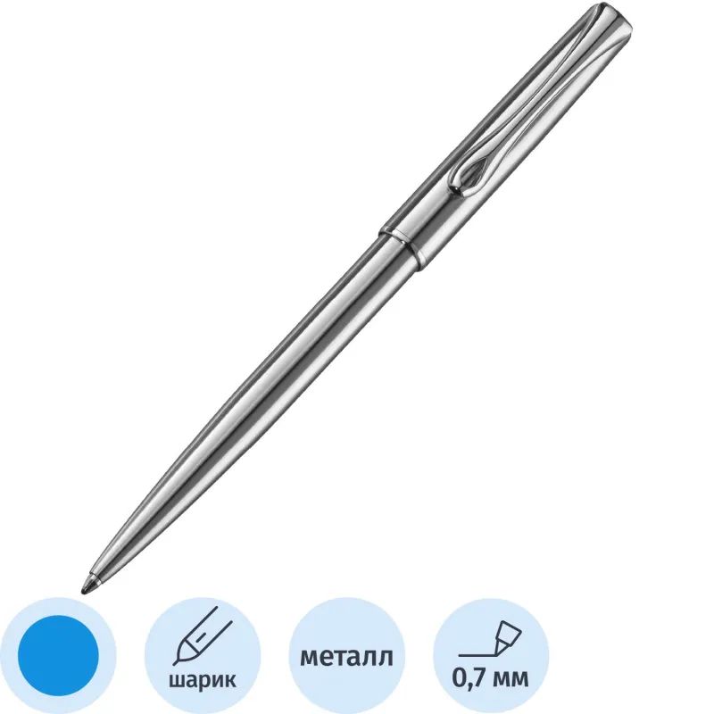 Ручка шариковая  DIPLOMAT Traveller stainless steel синий D10061083