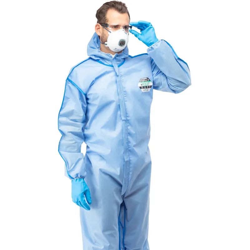 Комбинезон одноразовый защитный с капюшоном SafeGard76 синий р-р L (ESB428)