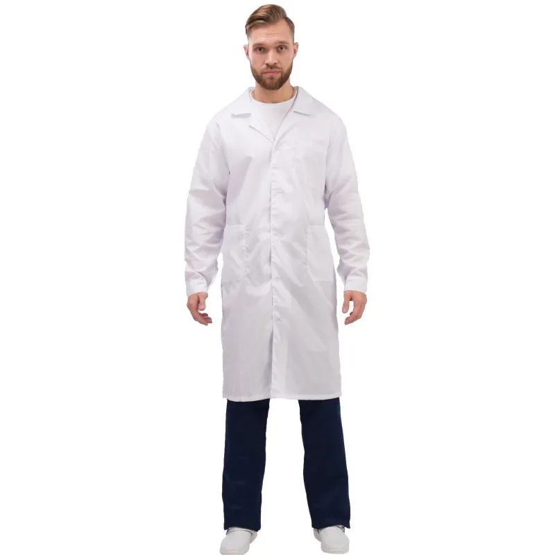 Халат для медицинского персонала муж. м04-ХЛ цв.бел. (р.60-62) 182-188