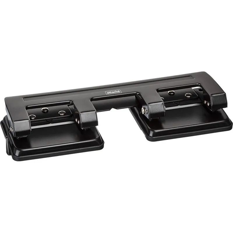Дырокол Attache на 4 отверстия, до 15 листов, металл, черный