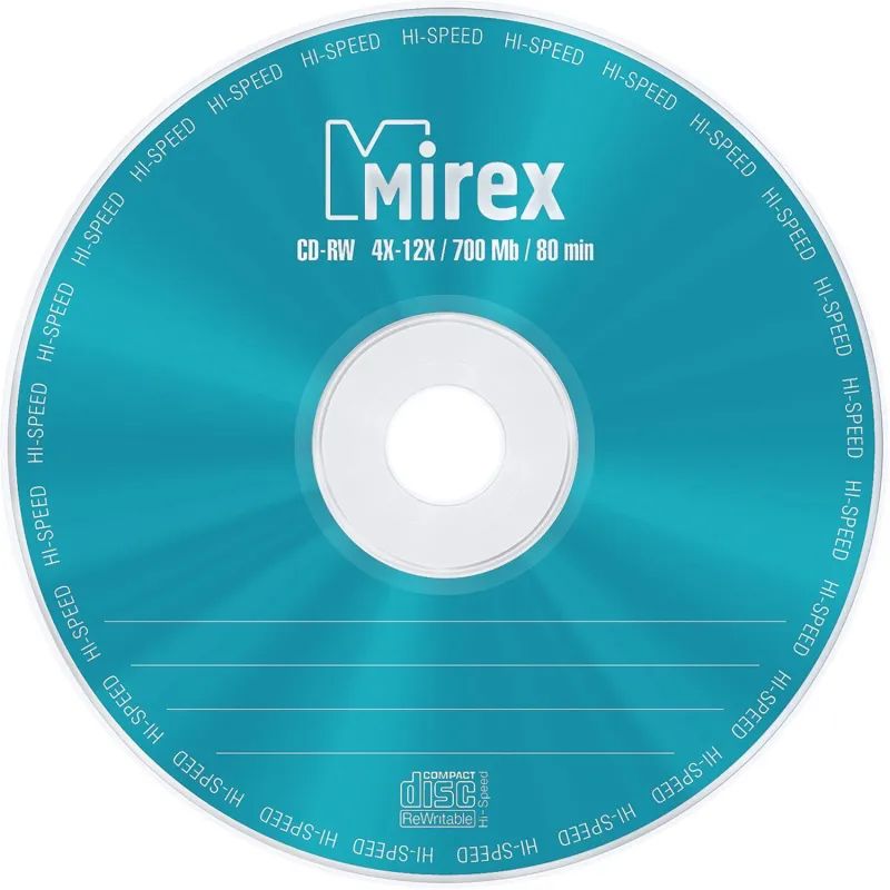 Носители информации CD-RW, 4x-12x, Mirex, Bulk/50, UL121002A8T