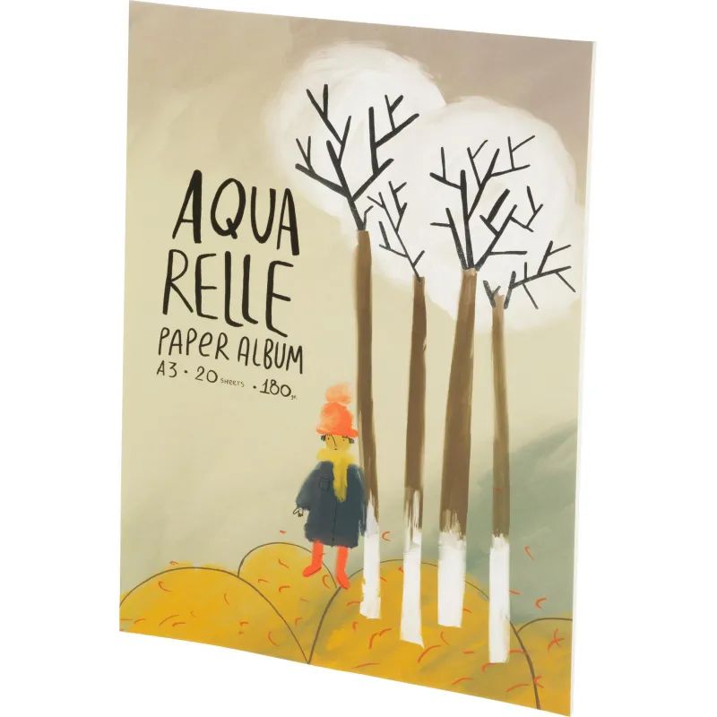 Альбом д/рисов.акварелью Kroyter 20л А3,склейка,тв.подл,бл.180г.Друзья00078