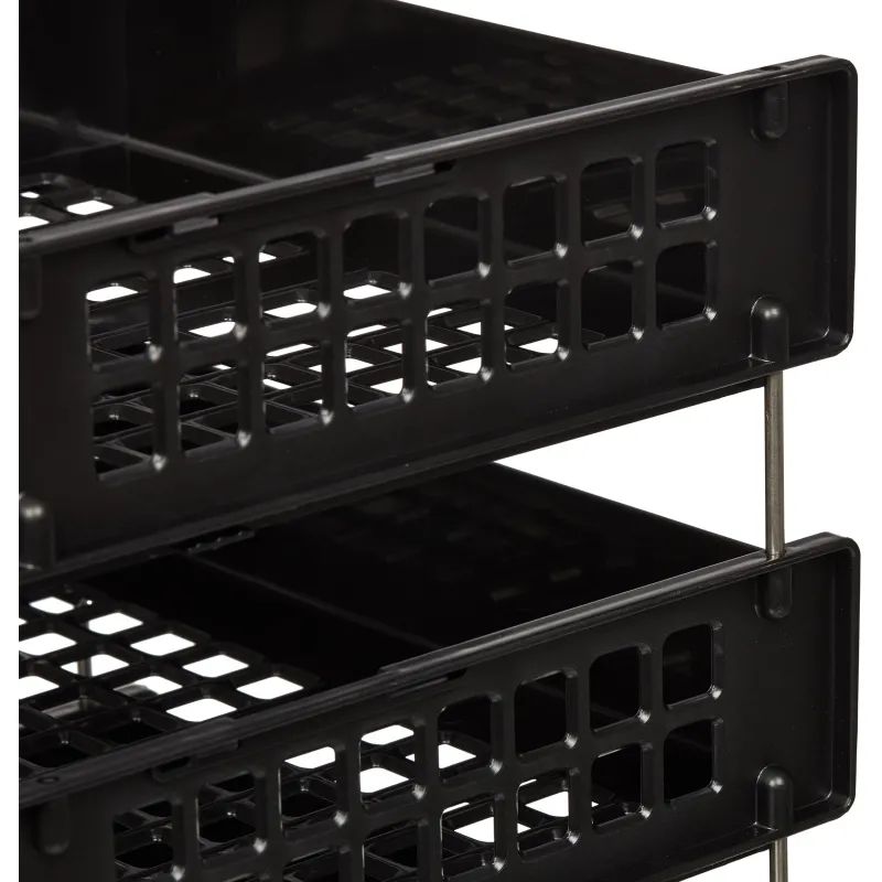 Лоток горизонтальный Стамм STRONG наб. 3 шт.на металл.стержнях черный