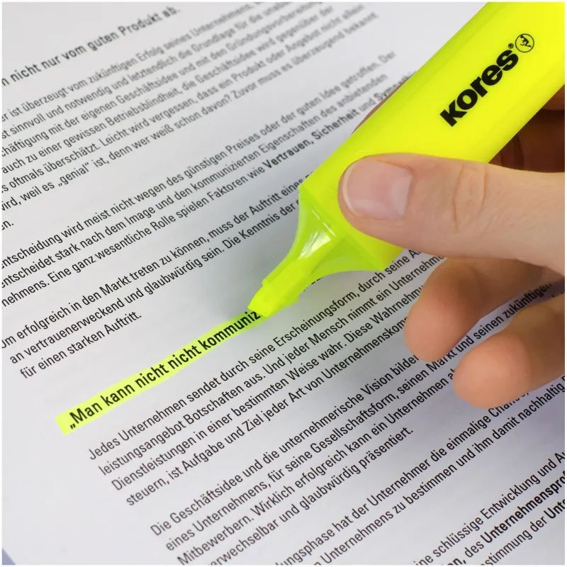 Набор текстовыделителей KORES набор 2цв. 36121