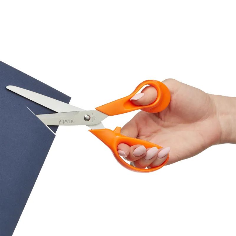 Ножницы 203 мм с пластиковыми оранжевыми эллиптическими ручками