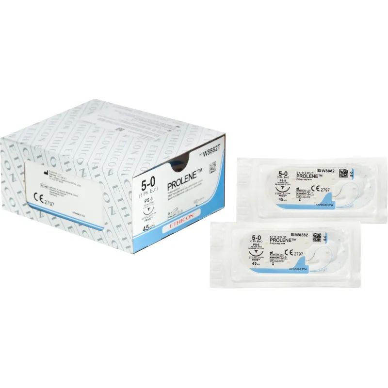 Шовный материал ПРОЛЕН 5/0, 45 см,обр.-реж. 16 мм, 3/8 W8882Т 24 шт./