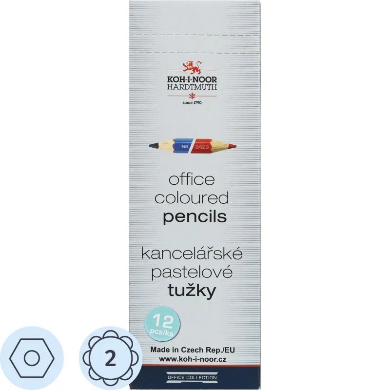 Карандаши цветные 2цв 6-гран Koh-I-Noor 3423