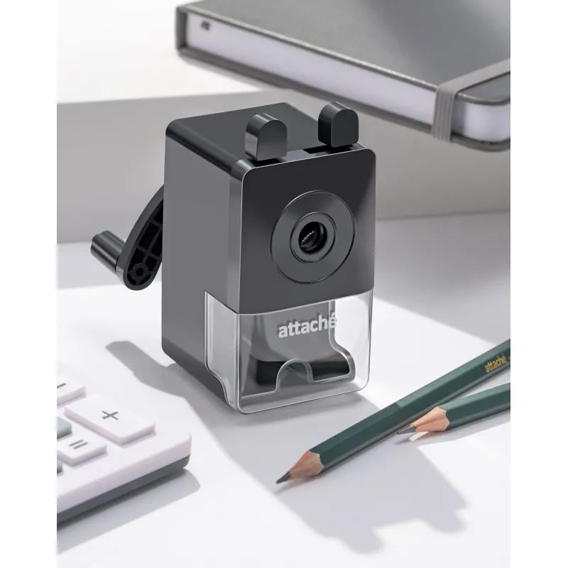 Точилка механическая Attache Economy, 8 мм, фиксация карандаша, чёрная