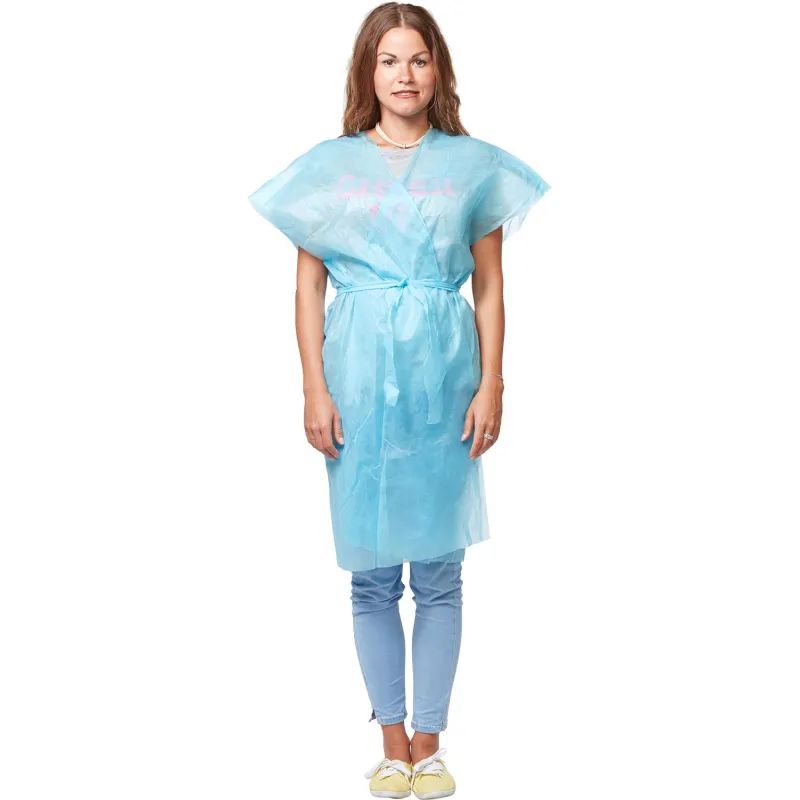 Халат н/с Кимоно спандбонд голубой, 10шт/уп