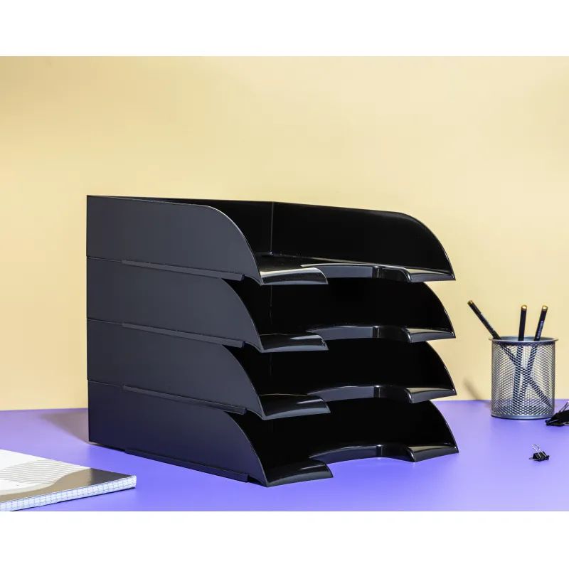 Лоток горизонтальный ATTAСHE, черный 4шт/упаковке