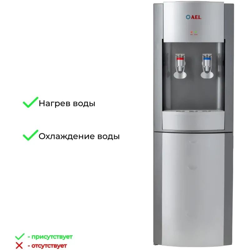 Кулер для воды AEL LD-AEL-28 cool grey/silver напольный электронное охлажд