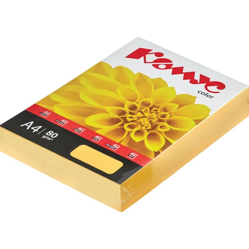 Бумага цветная Комус Color (мандарин интенсив), 80г, А4, 500 л.