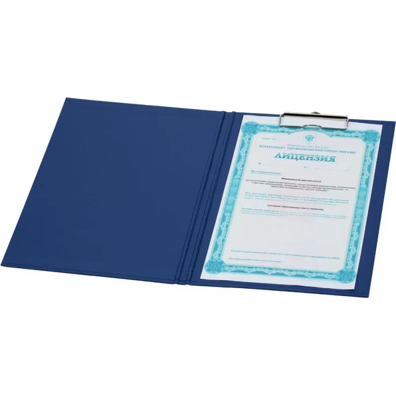 Папка-планшет д/бумаг Attache A4 синий с верхней створкой
