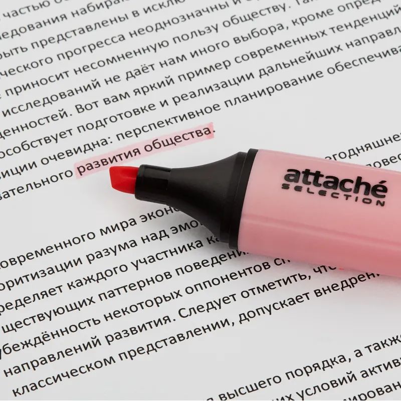 Маркер текстовыделитель Attache Selection Pastel 1-5 мм розовый