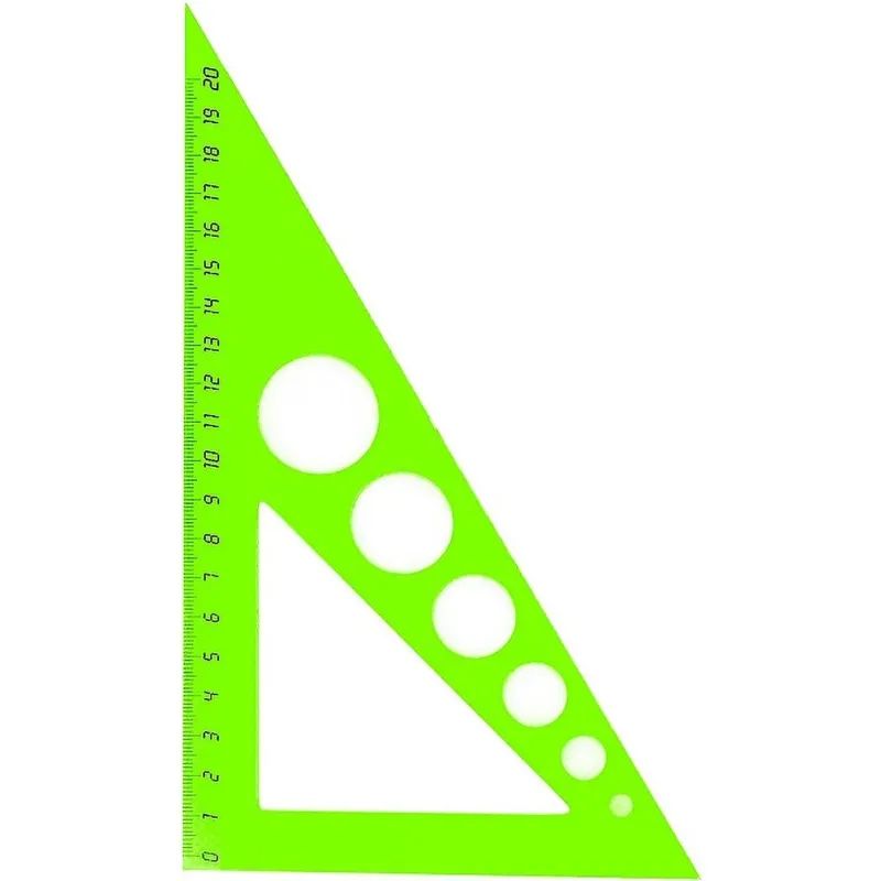 Набор большой: линейка 30см, угольники 21см и 16см, трансп-р 10см,цветасс.