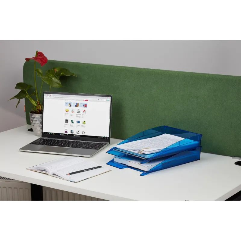 Лоток горизонтальный Attache City прозр. Синий