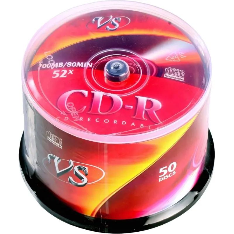 Носители информации CD-R, 52x, VS, Cake/50, VSCDRCB5001