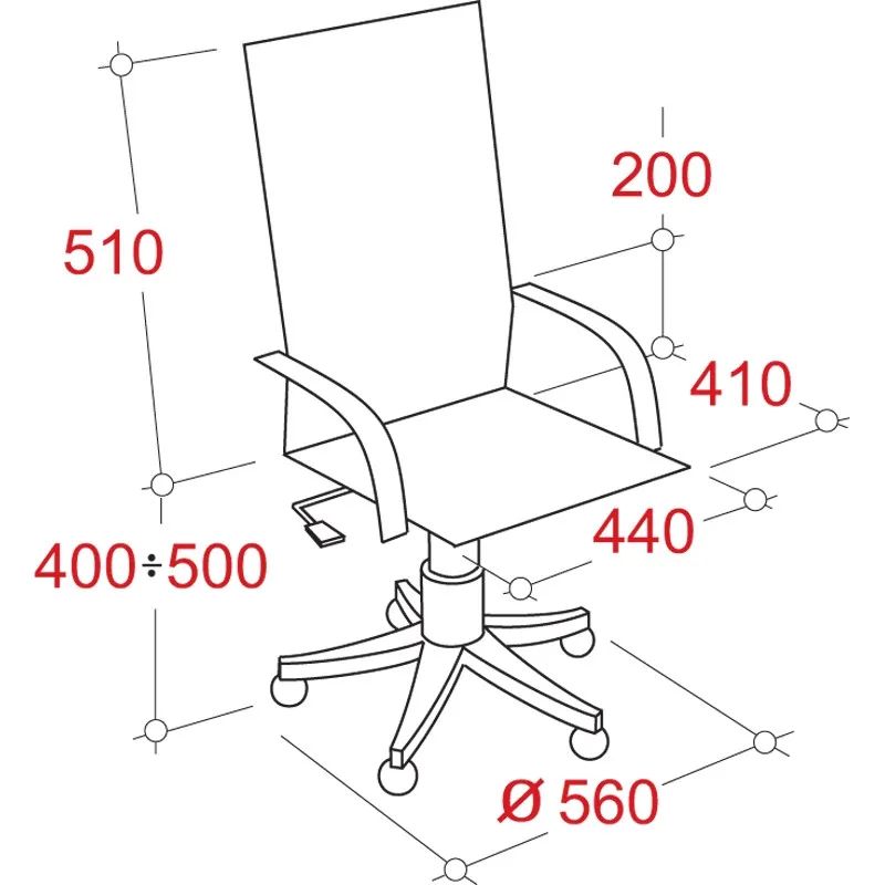 Кресло FA_руководителя Чери к/з черный DO350, пластик черный