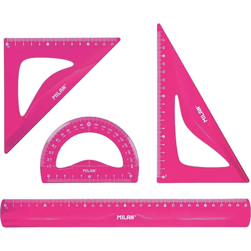 Milan Набор чертежный большой Flex & resistant цвет розовый