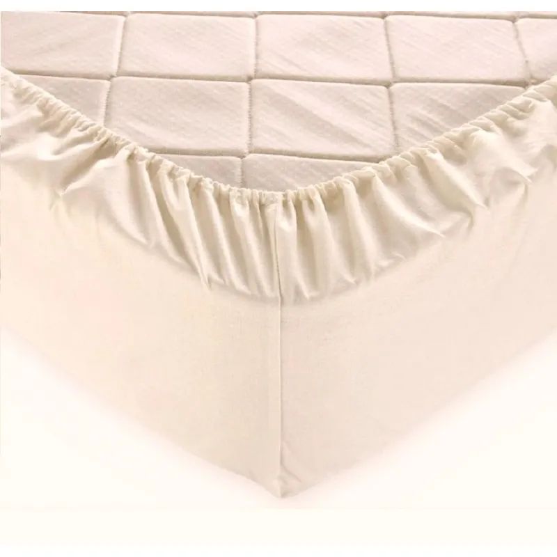 Простыня трикотажная на резинке 160х200х20см, молочно-белая