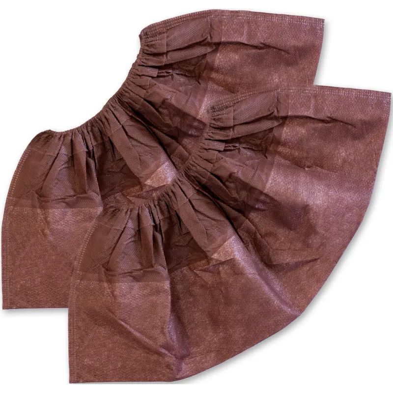 Бахилы одноразовые ламинир. бело-коричн.,спанбонд,  ЭЛ-ЛАМСТ-КБ 250пар./уп