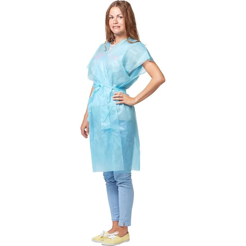 Халат н/с Кимоно спандбонд голубой, 10шт/уп