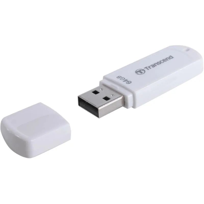 Флеш-память Transcend JetFlash 370, 64Gb, USB 2.0, бел, TS64GJF370