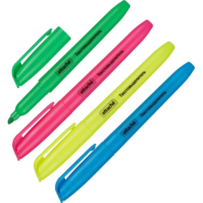 Набор текстовыделителей ATTACHE набор 4цв. 1-3,9 мм