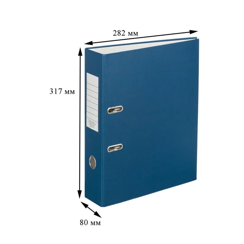 Папка-регистратор ,80 мм Элементари ,син Экономи,б/мет угол,ПБП1,карм.кор