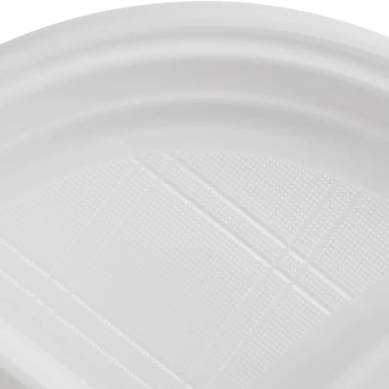 Тарелка одноразовая d-205мм, 3-х секционная белая, ПС 100шт/уп