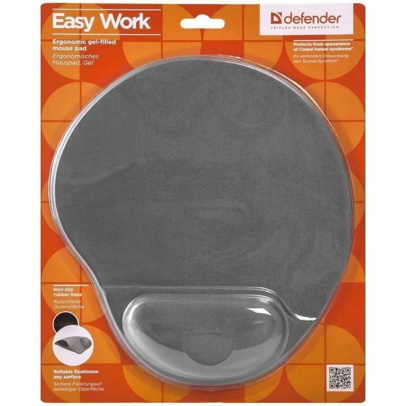 Коврик для мыши Defender Easy Work гелевый серый. (50915)