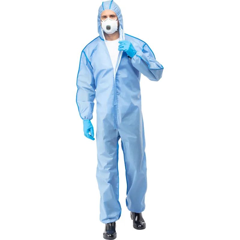 Комбинезон одноразовый защитный с капюшоном SafeGard76 синий р-р М (ESB428)