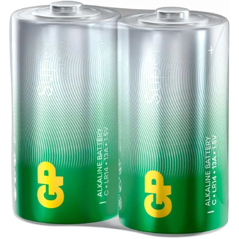 Батарейка GP Super эконом C/LR14/14A,GP14AEBRA - 2S2 алкалин бл/2шт