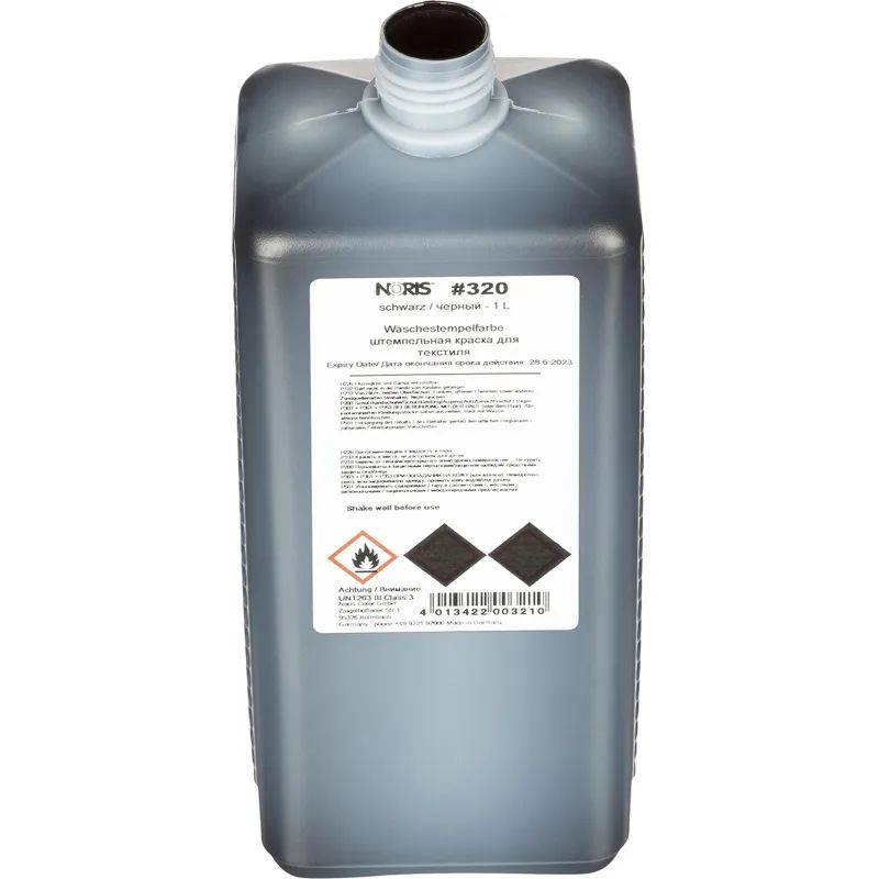 Краска штемпельная спец. 320Еч, для ткани, чёрная 1л Германия
