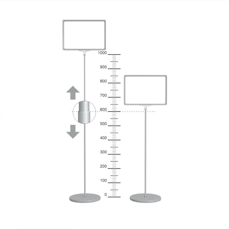 Стойка напольная Promega office раздвижная двусторонняя серая 05-025