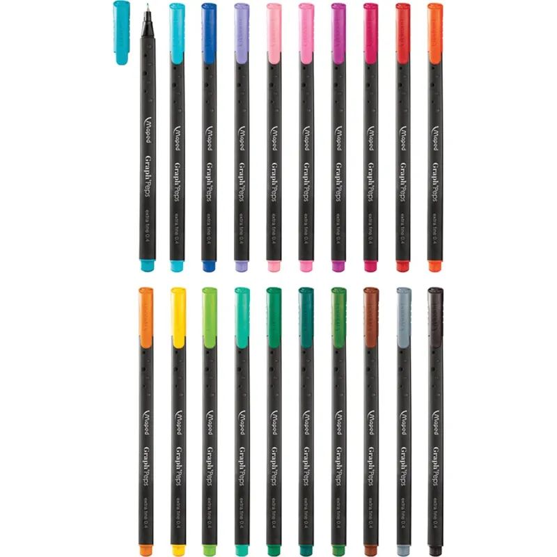 Набор линеров Maped GRAPH PEP&#039;S 0,4мм трехгранный корпус,20цв/наб,749151